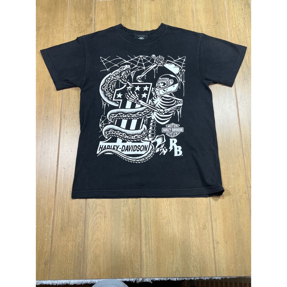 Harley Davidson Rusty Butcher skull & snake size medium motorcycle black shirt